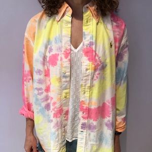 Ralph Lauren tie dye oversized shirt